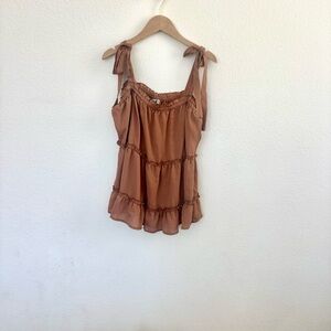 Women's Brown Sleeveless Top